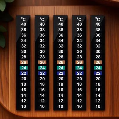 Temperature Strip Thermometer - 10 Stück Flüssigkristall-Thermometerstreifen, selbstklebend, leicht ablesbar,