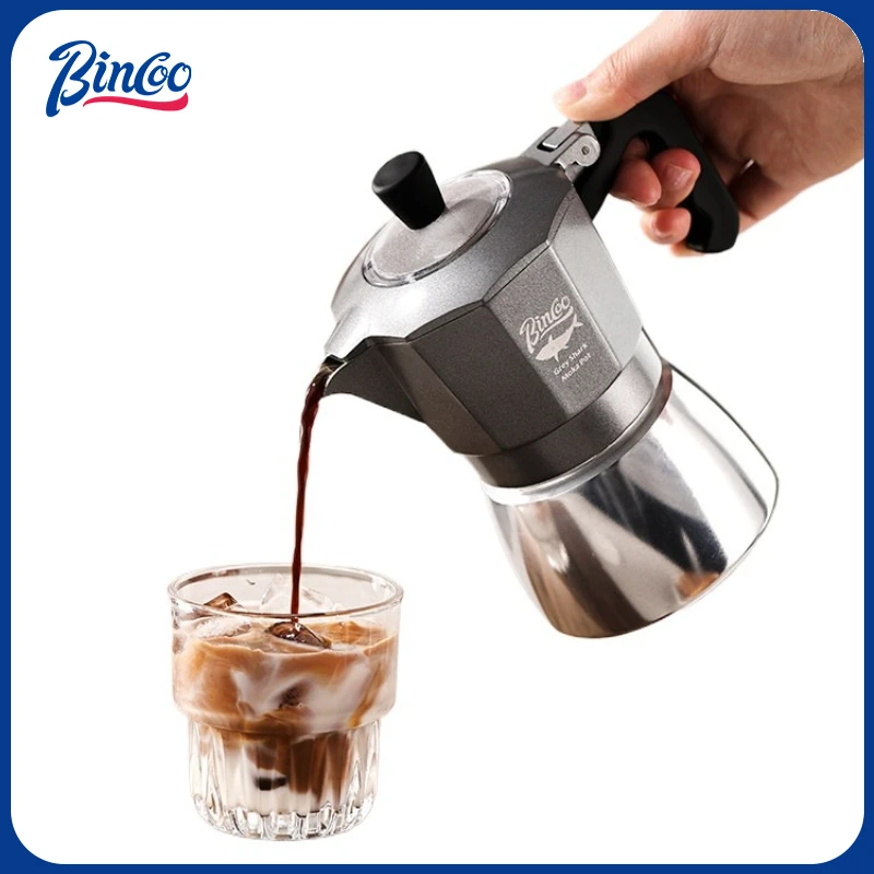 Coffee Equipment For Camping - Bincoo 2-Tassen Doppelventil Moka-Kanne Aluminiumlegierung Kaffeekanne