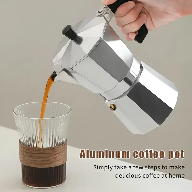 Coffee Equipment For Camping - Klassischer Aluminium-Moka-Kocher 50-300ML Haushalts-Espressomaschine für Herdplatten,