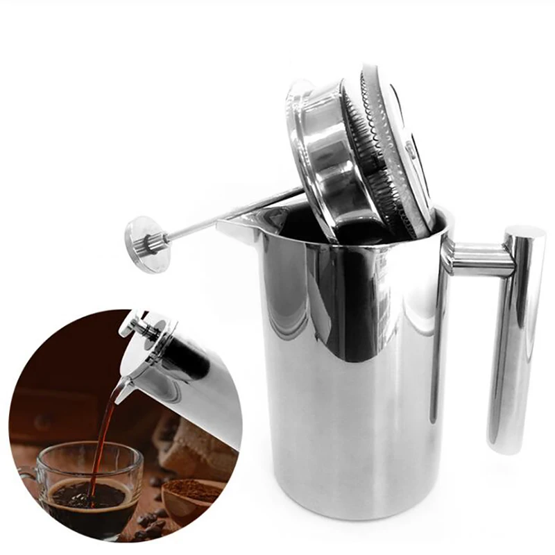 Coffee Equipment For Camping - Doppelwandige Isolierte Kaffeekanne mit Filter, Hitzebeständige