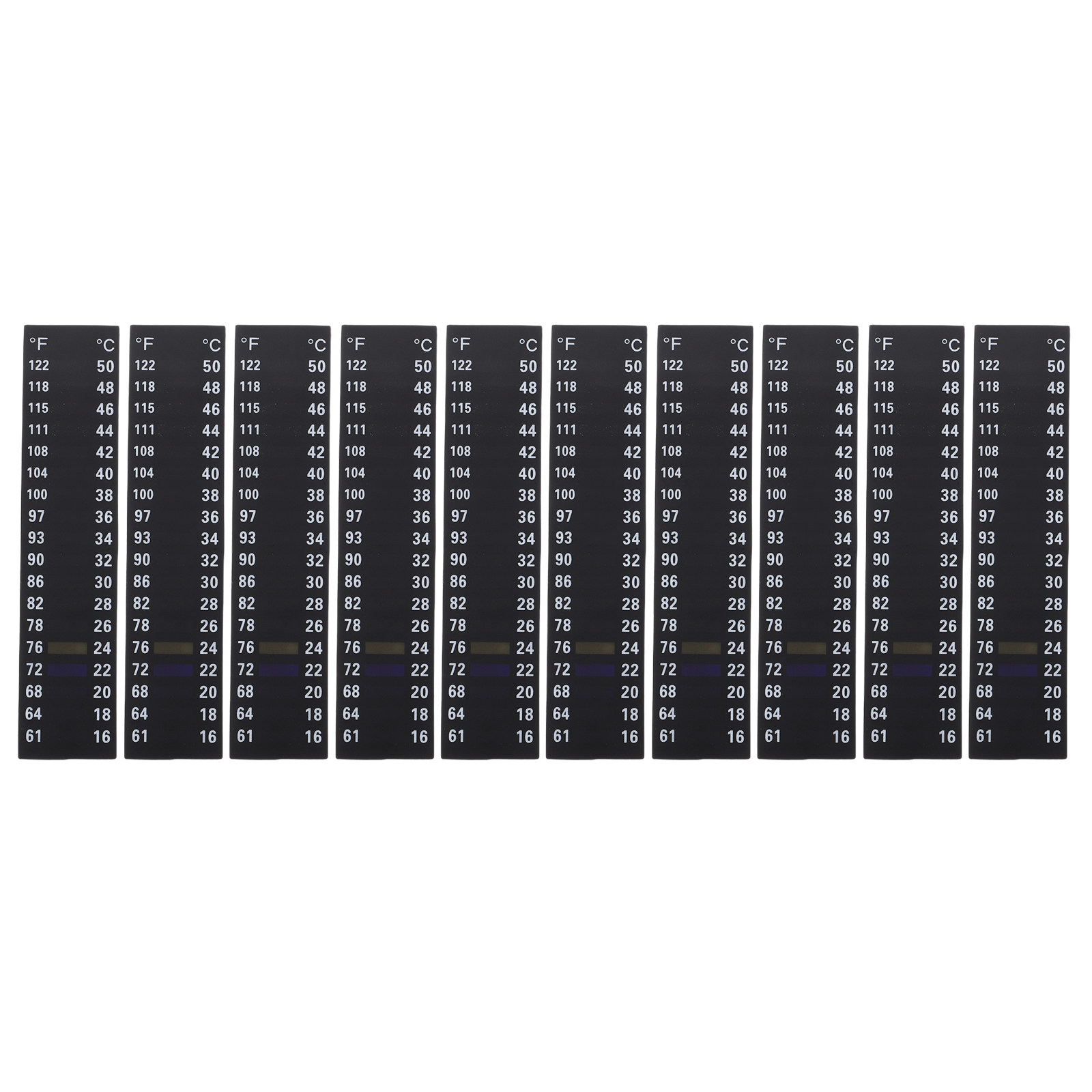 Temperature Strip Thermometer - 10 Stück Aquarium-Wasserstreifen, Flaschentemperatur-Aufkleber, Aquarium-Thermometer-Teststreifen, Bier