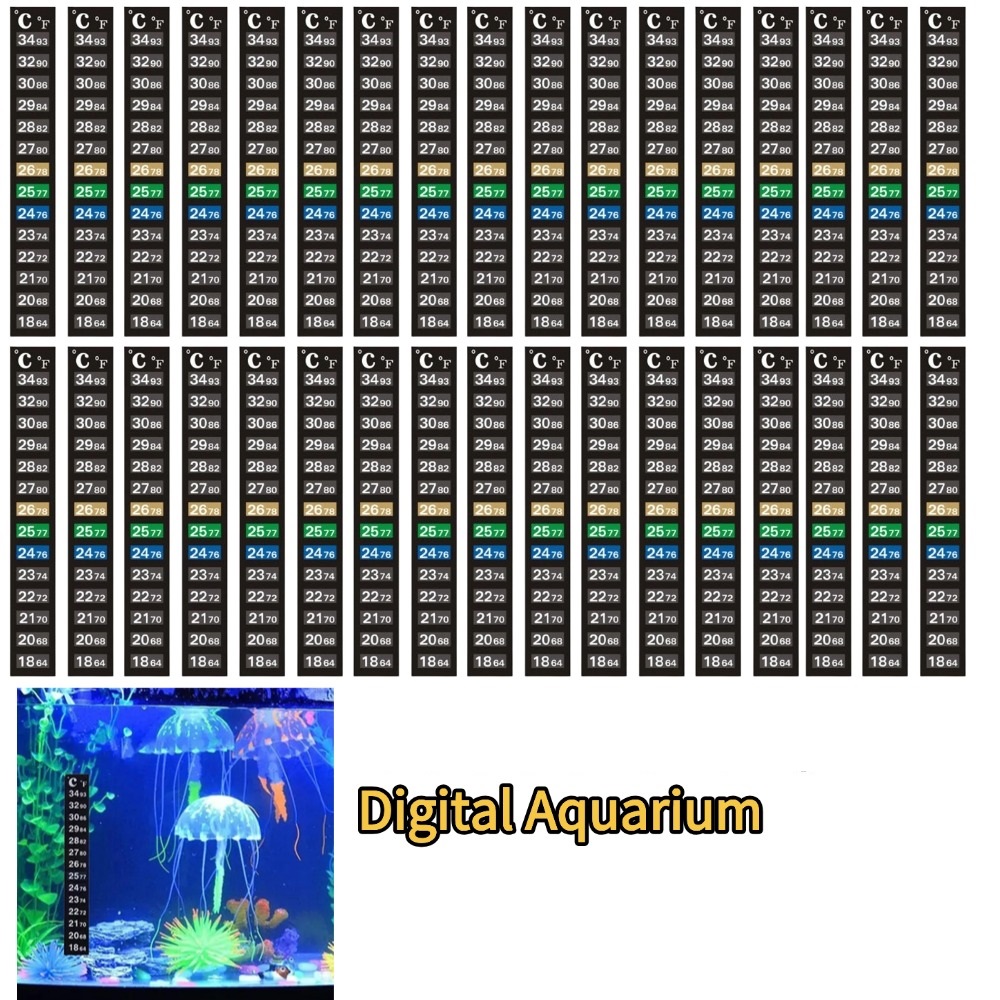 Temperature Strip Thermometer - 1/5 Stück Digitales Aquarium-Thermometer zum Aufkleben,