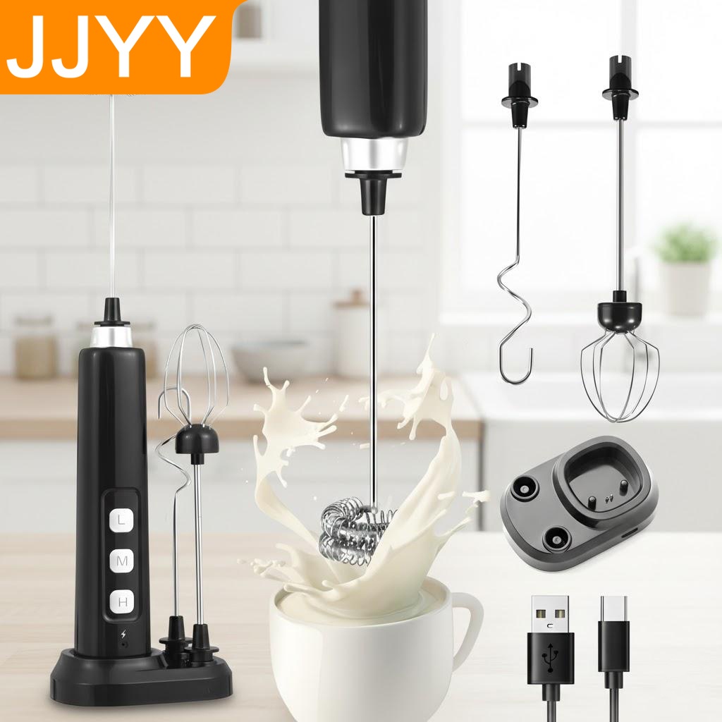 Milk Steaming Pitcher - USB-Aufladbarer Handmilchaufschäumer Mini Elektrischer Mixer mit