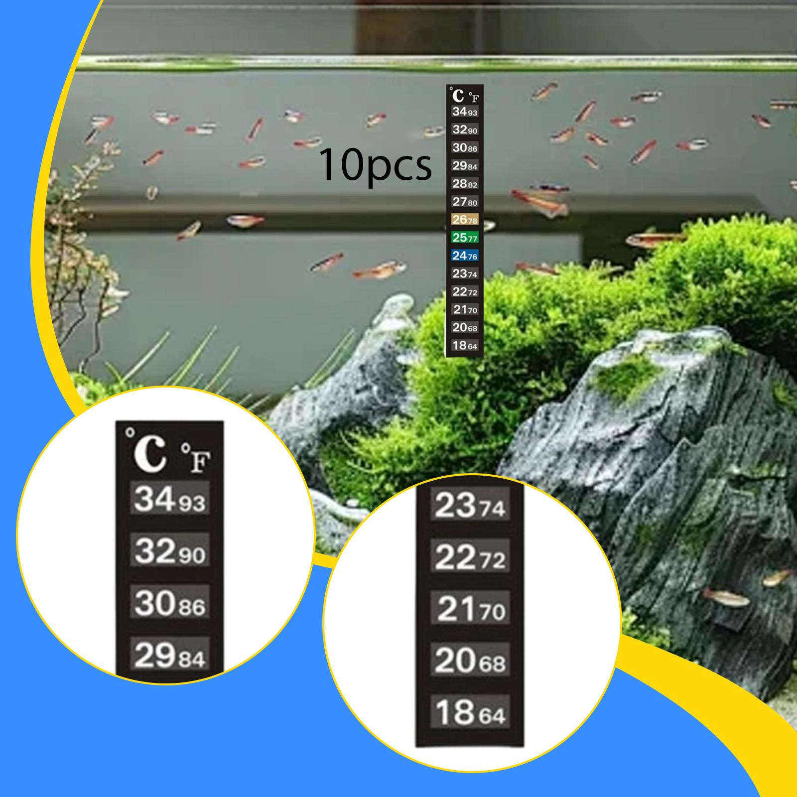 Temperature Strip Thermometer - Aquarium-Temperaturteststreifen, digitaler Anzeigeaufkleber, leicht ablesbar, für